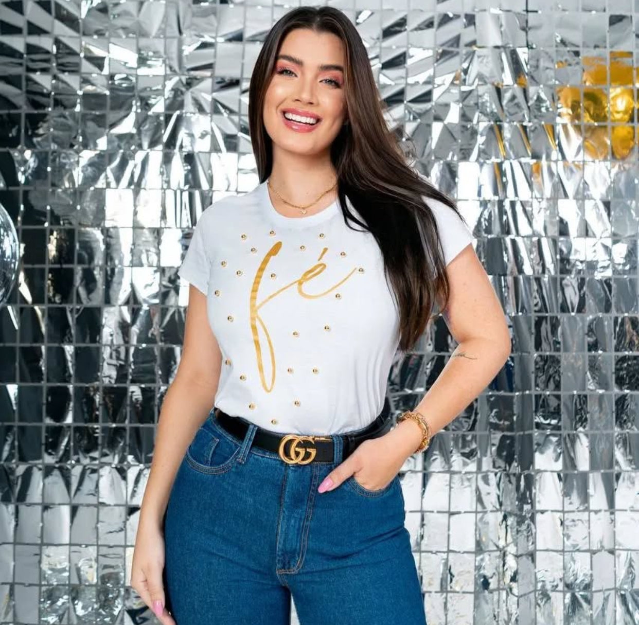 T-shirt Fé Dourado