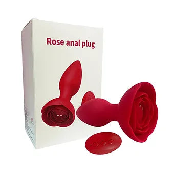 Rose Anal Plug com Controle Remoto e 10 Modos de Vibração