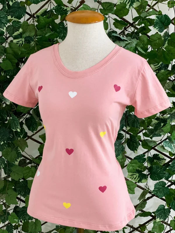 T-shirt Rosa Corações