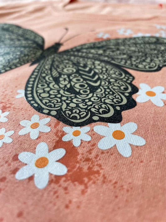T-shirt Borboleta Flores