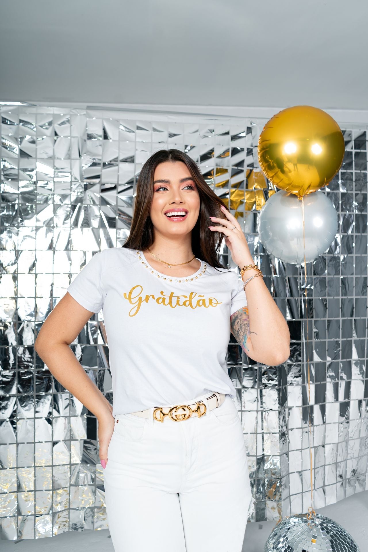 T-shirt Gratidão Pérolas