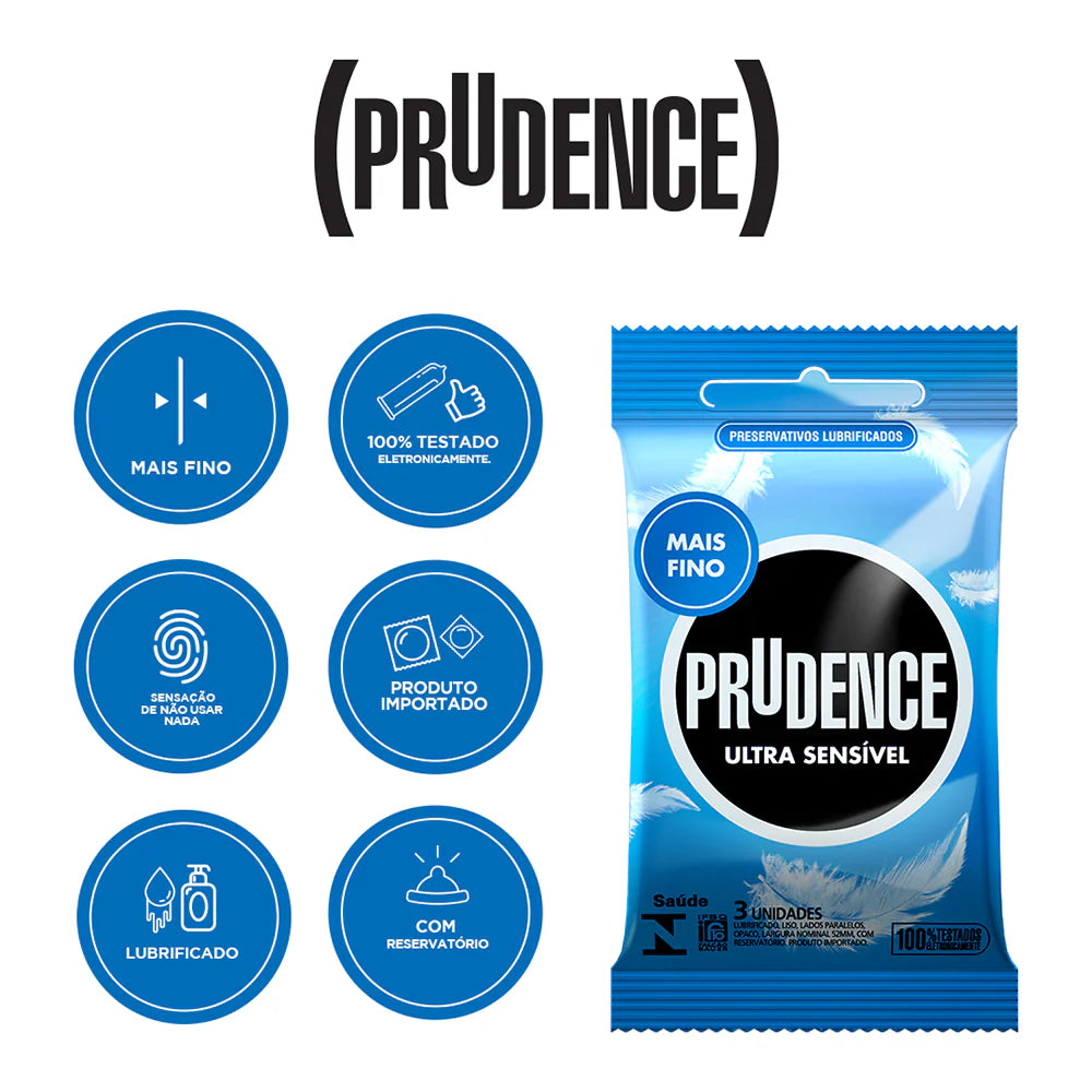 Preservativo Prudence Ultra Sensível - 3 unidades