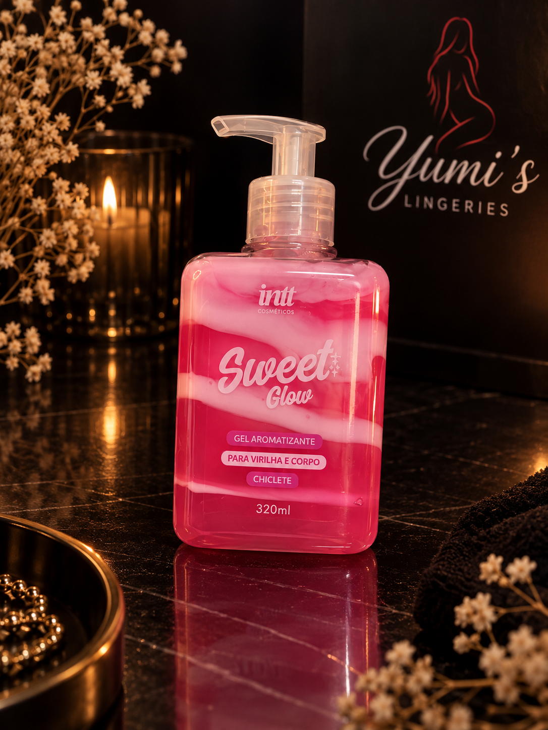 Sweet Glow Intt - Hidratante beijável com sabor de chiclete