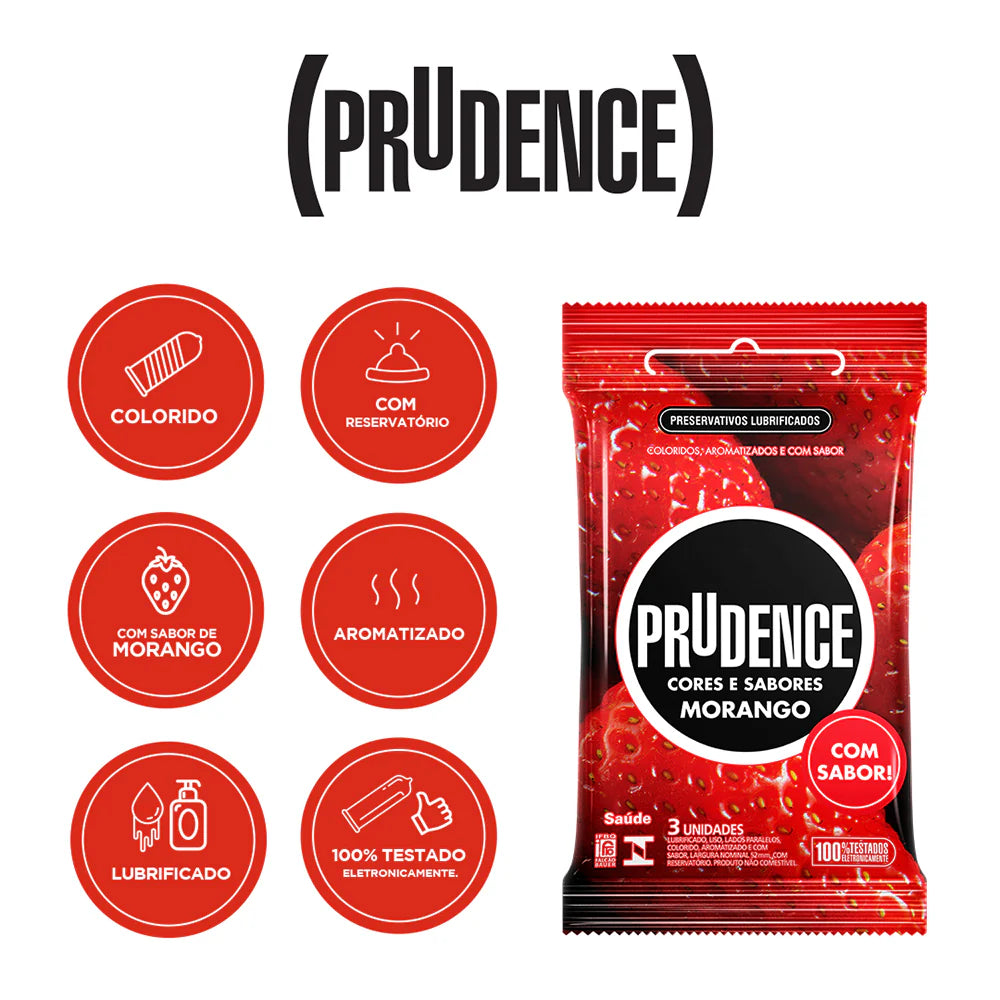Preservativos Cores e Sabores Prudence - 3 unidades