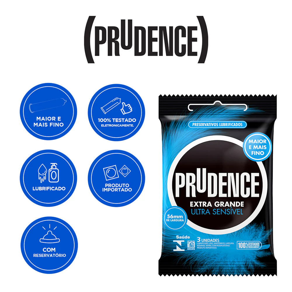 Preservativo Prudence Extra G Ultra Sensível - 3 unidades