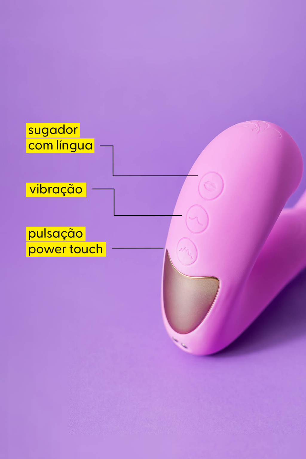 Kiss Sugador e Vibrador 3 em 1 com Power Touch