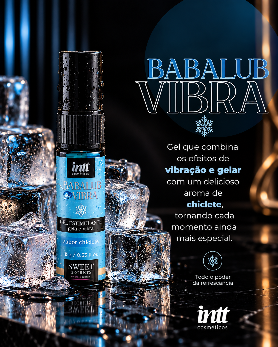 Babalub Vibra e efeito Ice - Gel estimulante sabor chiclete
