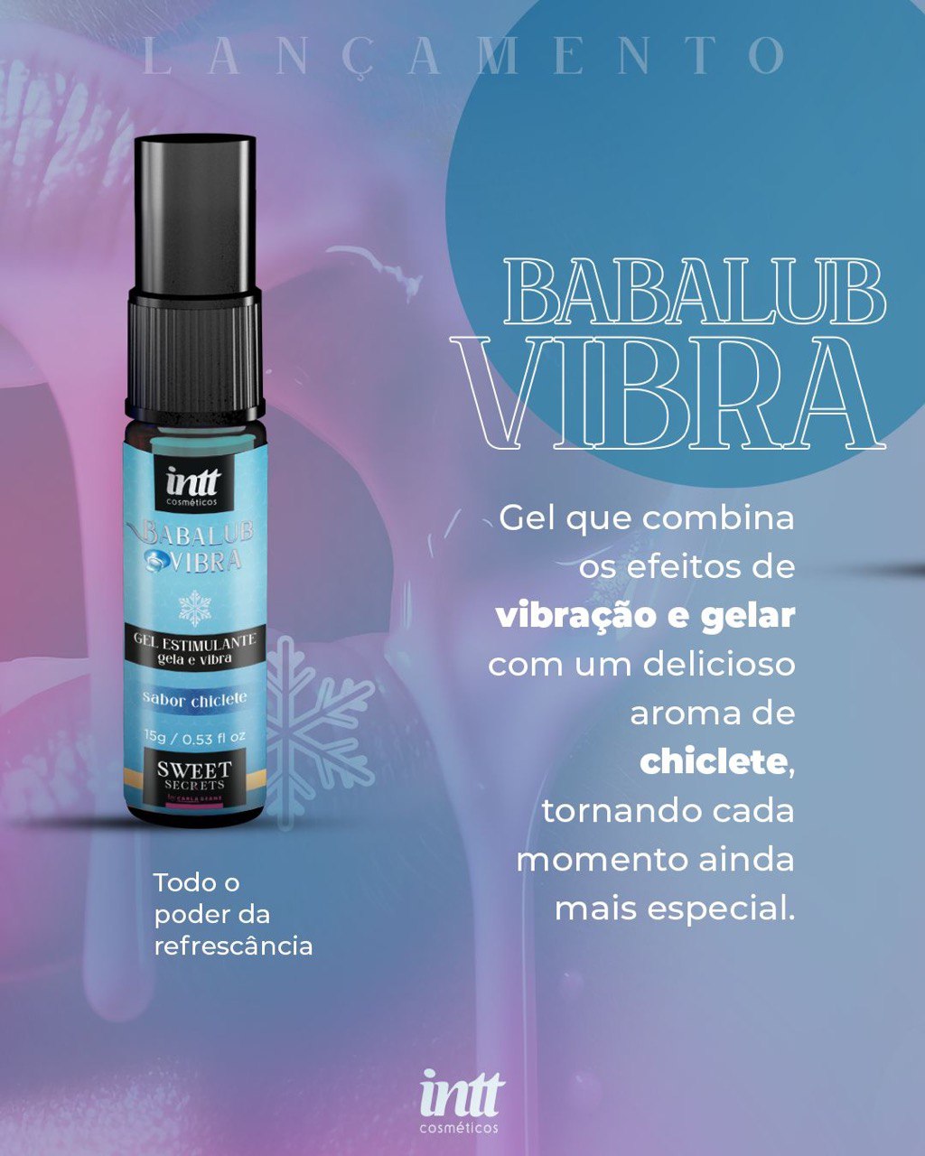 Babalub Vibra e efeito Ice - Gel estimulante sabor chiclete