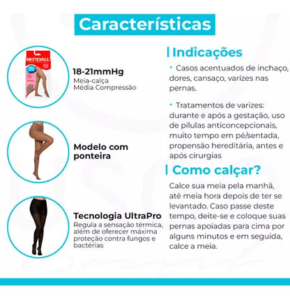 Meia Calça Kendall - Média Compressão
