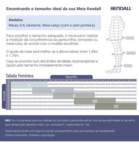 Meia Calça Kendall Sem Ponteira - Média Compressão