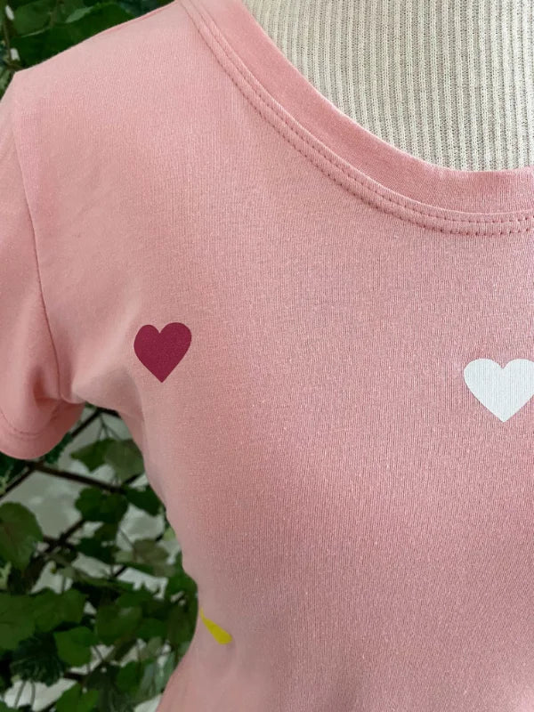 T-shirt Rosa Corações