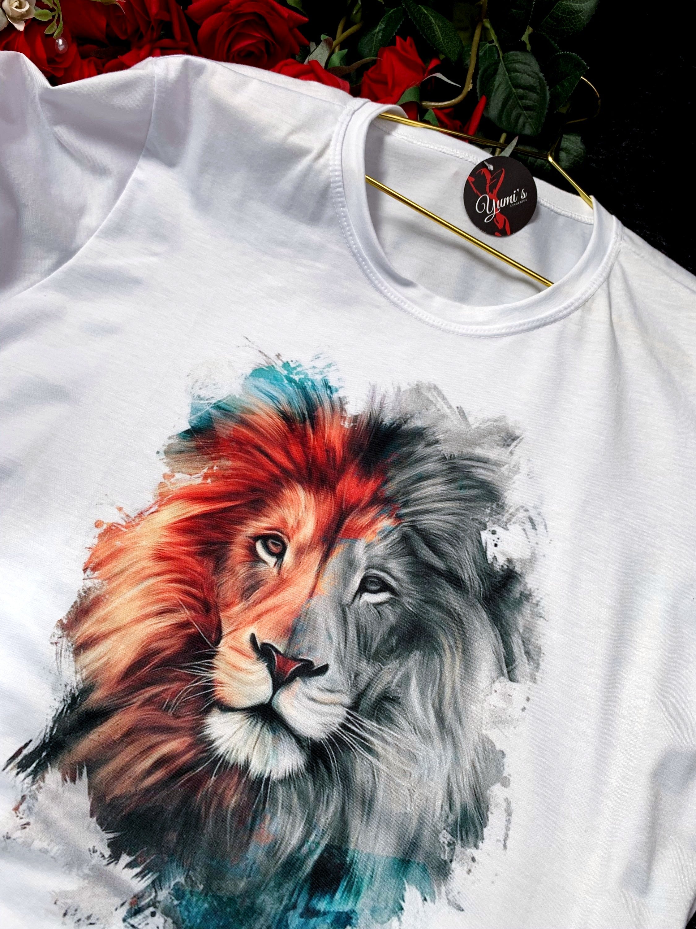 T-shirt Leão Colorido