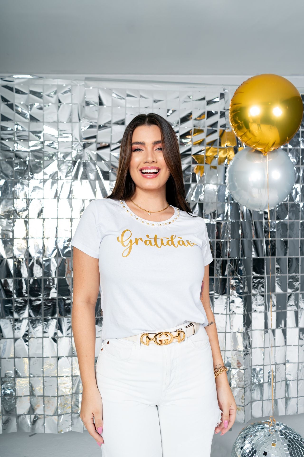T-shirt Gratidão Pérolas