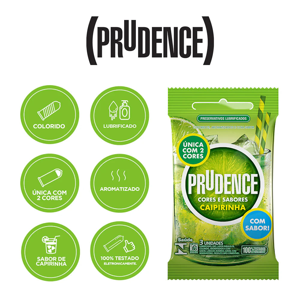Preservativos Cores e Sabores Prudence - 3 unidades