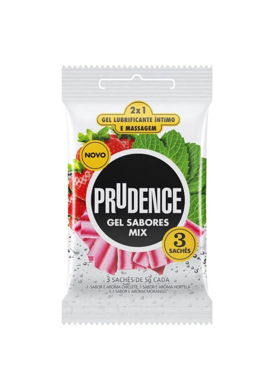 Gel Lubrificante Prudence Mix com 3 sachês 5g