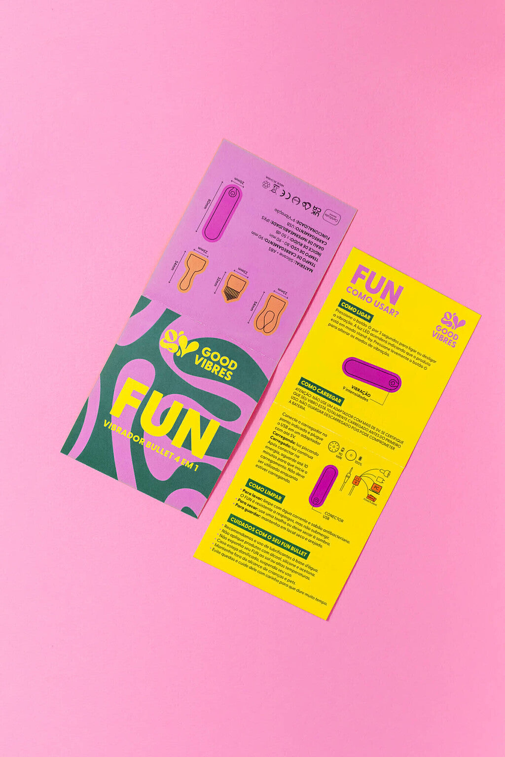 Fun - Vibrador Bullet Recarregável com 3 capas
