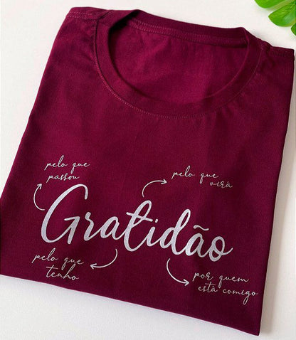 T-shirt Gratidão Frases